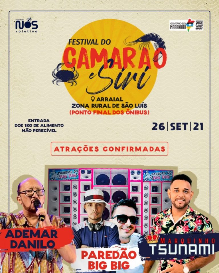 Festival do Camarão e Siri acontece neste domingo (26) na Zona Rural de São Luís