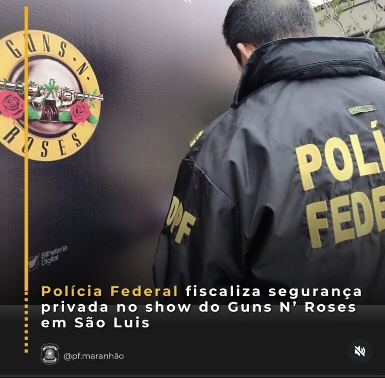 PF vai fiscalizar segurança em show do Guns N’ Roses no MA